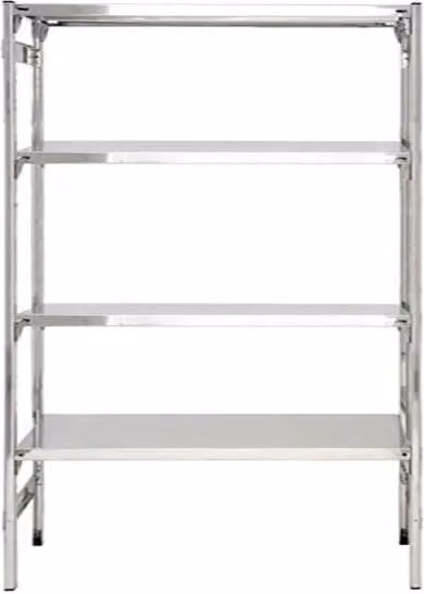 Scaffale professionale in acciaio inox argentato con ripiani regolabili Castellani Shop L: 120 cm, P: 40 cm, H: 180 cm