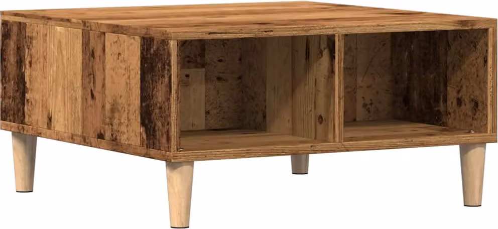 Tavolino da Salotto Legno Antico 60x60x30 cm Legno Multistrato