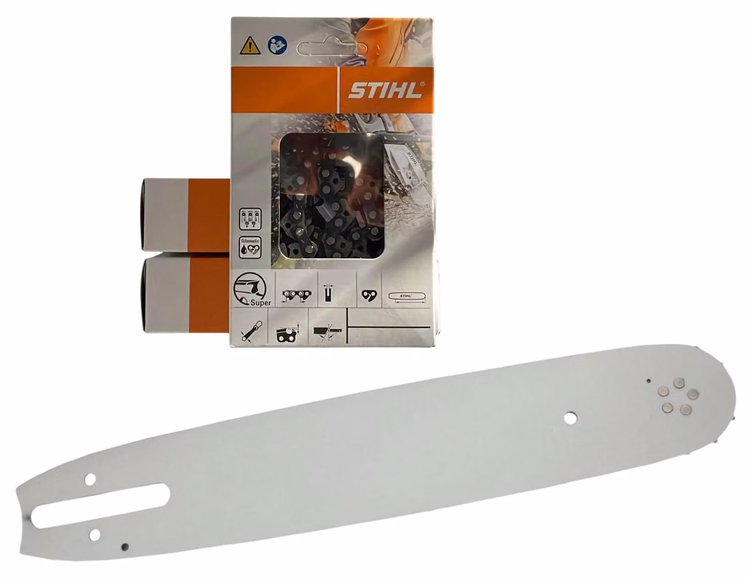 3 catene per motosega Stihl (RS) 3/8 1,6 mm 56 TG VM + barra di guida Profi C da 37/38 cm