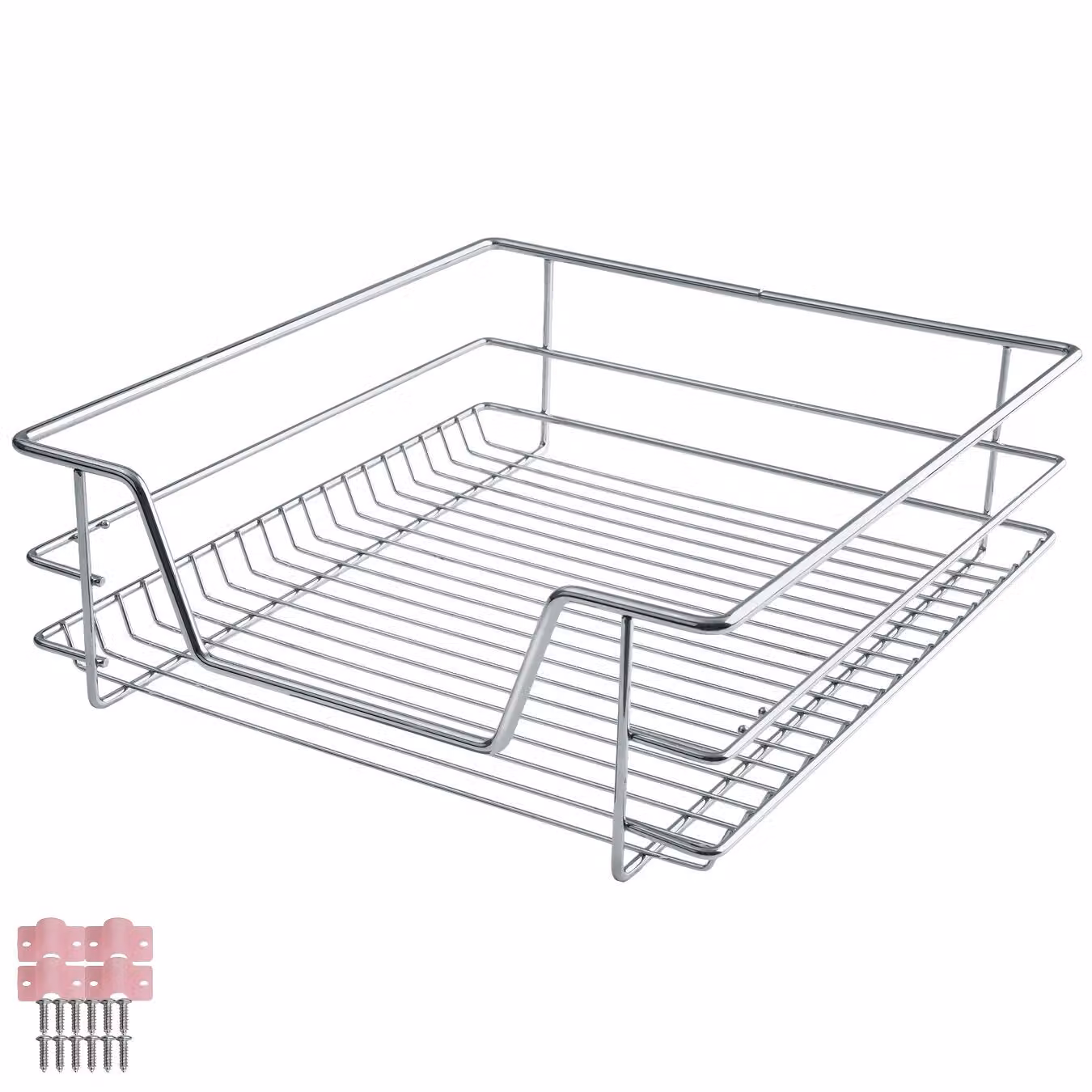 Cassetto telescopico in metallo grigio argento TecTake per cucina, bagno e camera da letto – 1