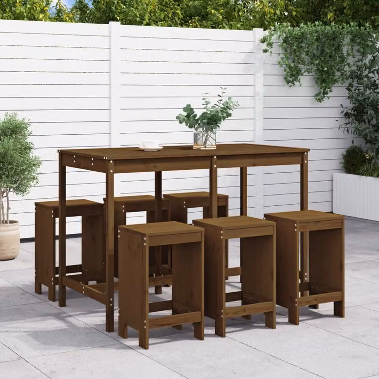 Maison Exclusive - Set Bar da Giardino 7 pz ambra in Legno Massello di Pino