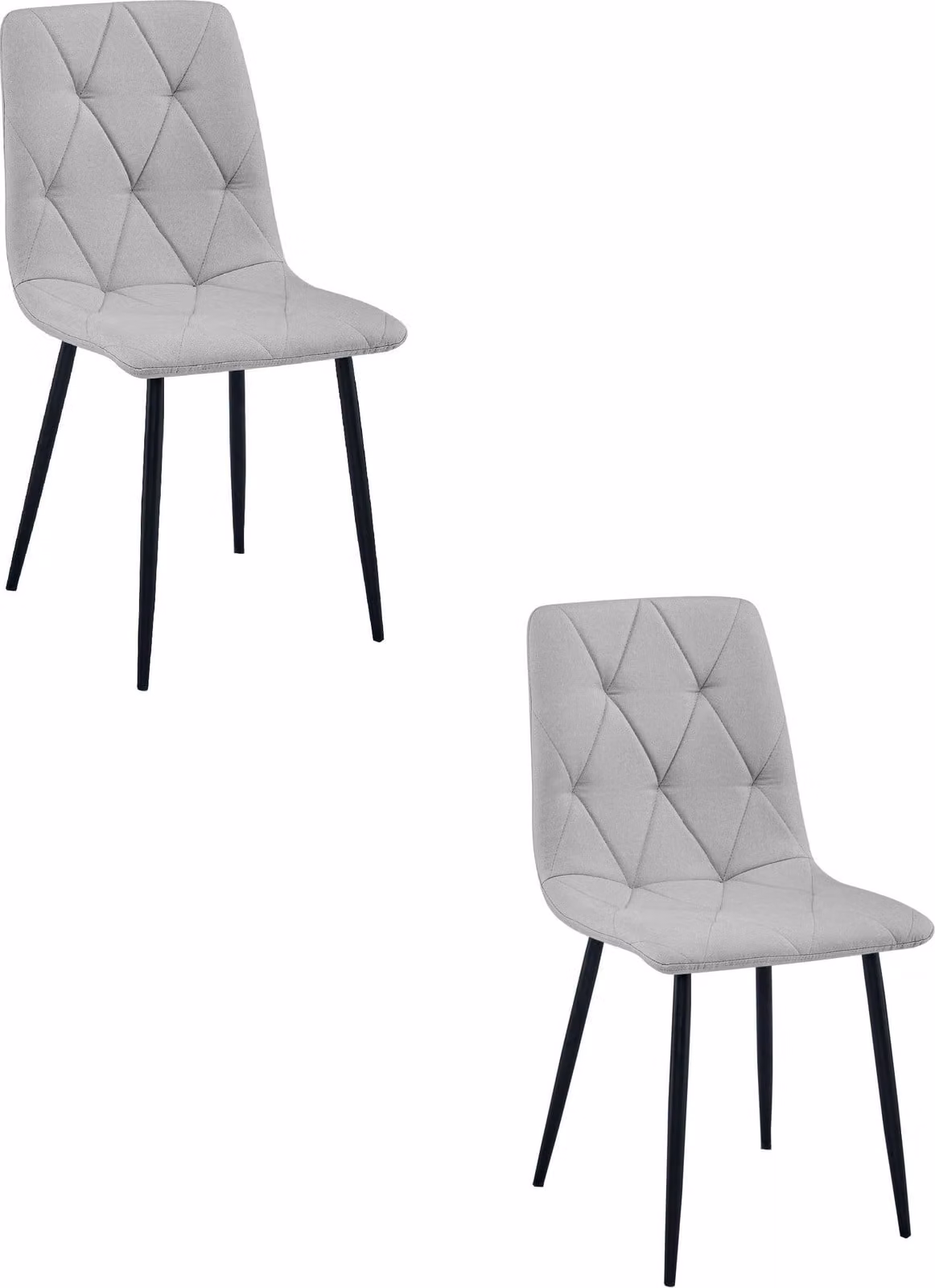 Sedia LIBRA - tessuto grigio chiaro / gambe nere x 2