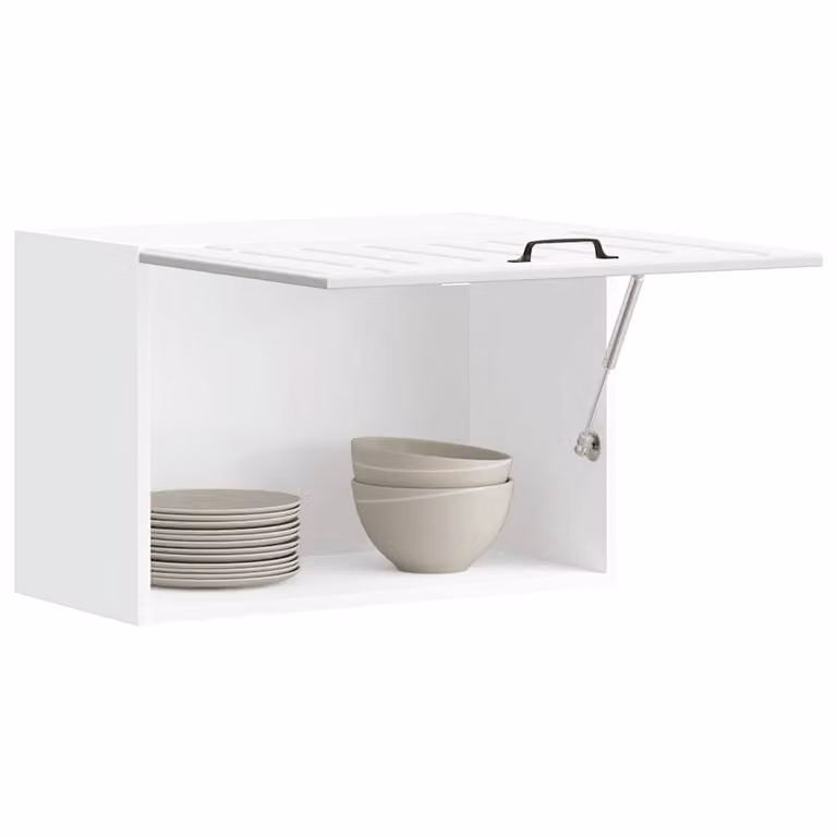 Pensile da cucina moderno vidaXL Lucca bianco con ante in vetro e legno MDF, L: 60 cm, H: 40 cm, P: 31 cm