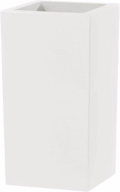 Vaso Quadrato Tera Schio Cubo Alto Chalk Bianco Gesso per Indoor e Outdoor in Plastica L/P/H: 41 x 41 x 79,5 cm