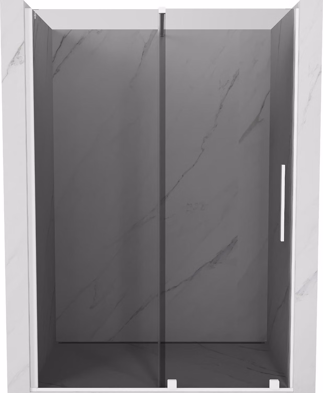 Mexen Velar porta doccia scorrevole 140 cm, grafite, bianco - 871-140-000-41-20