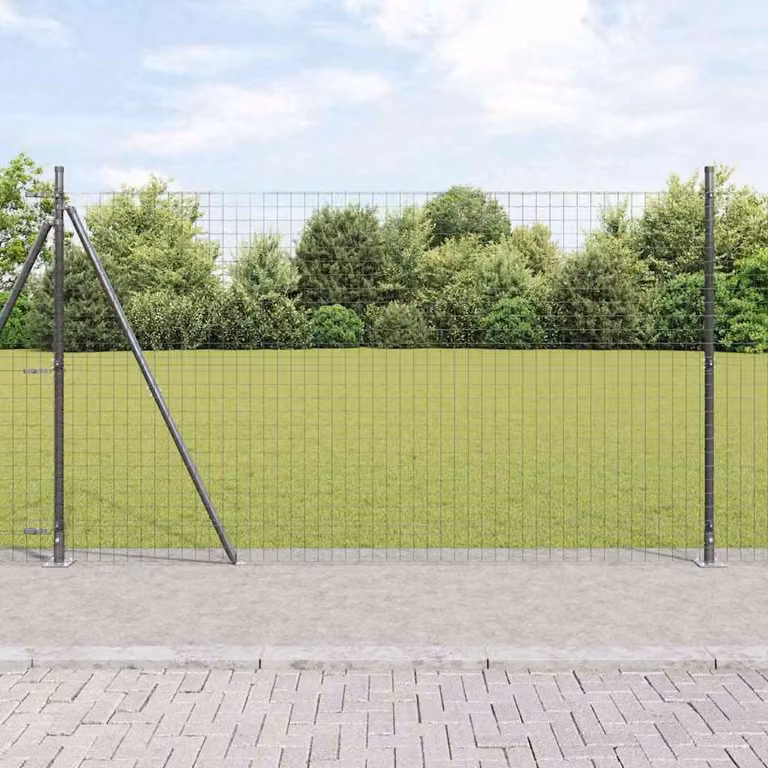 Palo della recinzione 26 pcs Grigio 3,2 x 3,2 x 170 cm