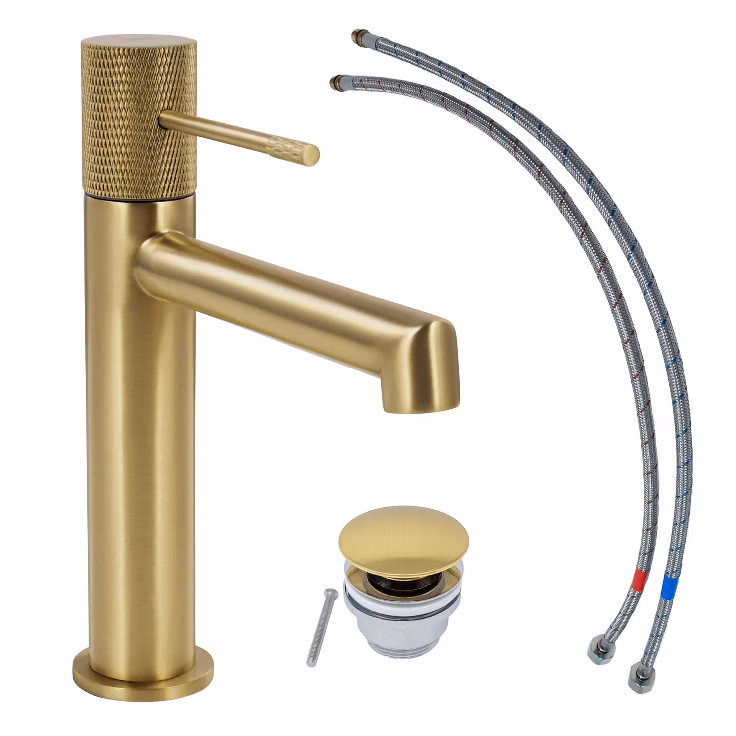 Miscelatore per lavabo SCHÖNER WOHNEN collezione KADIA M, oro opaco, rubinetto adatto ai lavabi a parete del vostro bagno