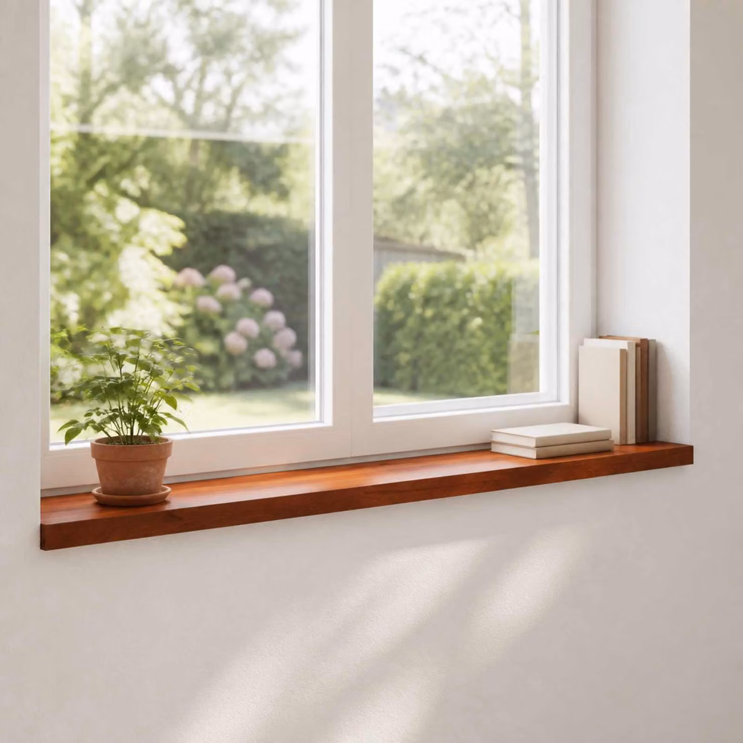 Set di 2 soglie per finestre vidaXL in legno marrone, L 110 cm x P 15 cm x H 2 cm