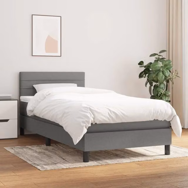 Letto Ibrido con Giroletto a Molle e Materasso vidaXL Grigio e Bianco L: 90 cm, P: 190 cm