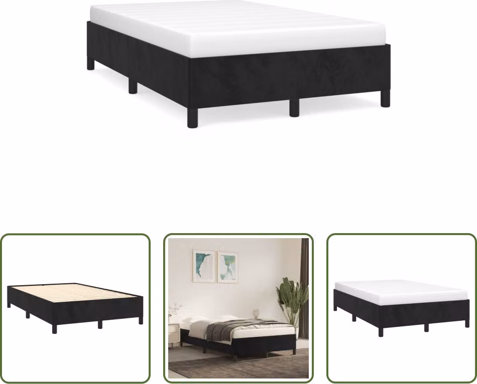 The Living Store Struttura letto grigio scuro 120x190 cm in velluto