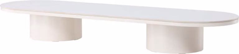 FURNLUX Tavolino Narvik Beige Und Grey 60cm / Hauptfarbe: Beige / Dimensioni: 60 x 190 x 25 cm