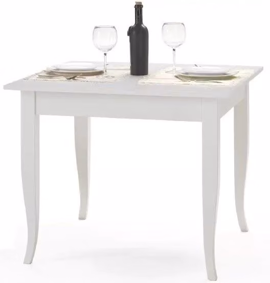 Tavolo fisso laccato bianco opaco (80x80) (1238) - Mobili 2G