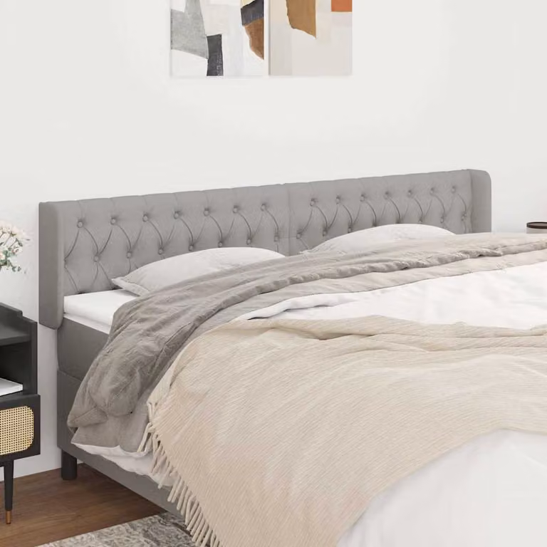 Testiera ad orecchio vidaXL in tessuto grigio chiaro con struttura in legno