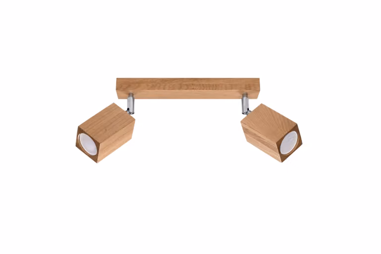 Lampada da soffitto KEKE 2 rovere 2xGU10 10W legna 20x5x30cm Sollux Lighting