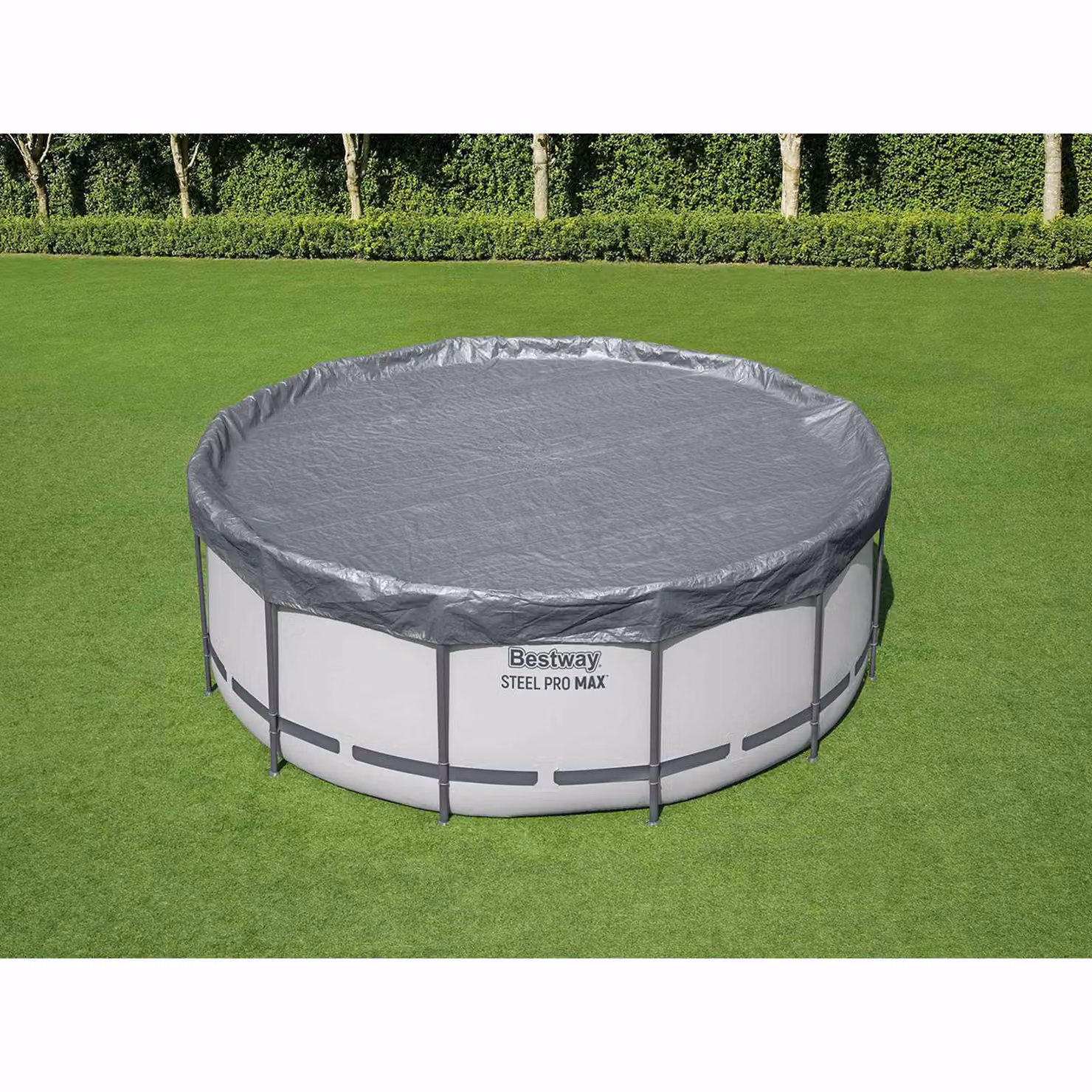 Copertura per piscina Bestway rotonda in poliestere grigio, Ø 3,66 m