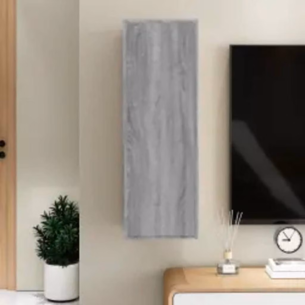 Mobile TV moderno vidaXL in legno multistrato, Grigio Sonoma, L 30,5 cm x P 30 cm x H 90 cm