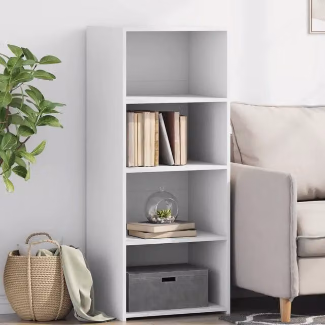 Credenza moderna bianca vidaXL a parete in legno L: 50 cm, P: 41 cm, H: 124 cm