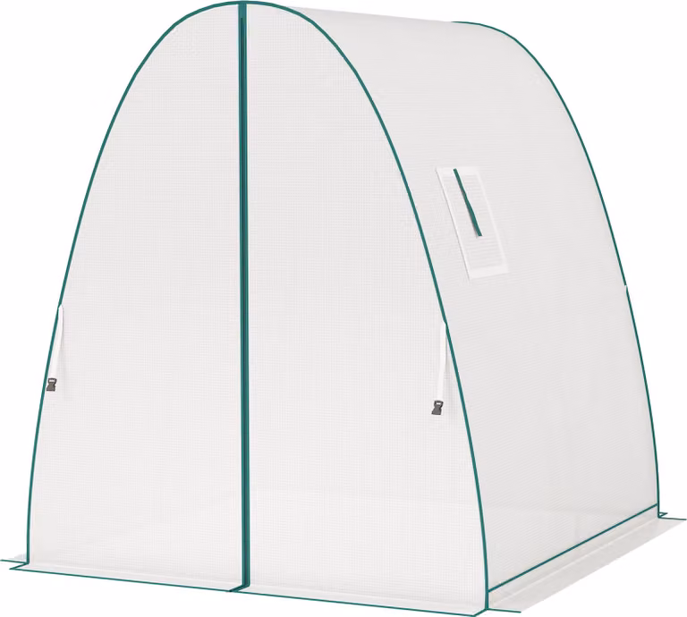 Serra Outsunny con porta scorrevole, 2 finestre, serra in plastica resistente all'inverno con struttura in acciaio
