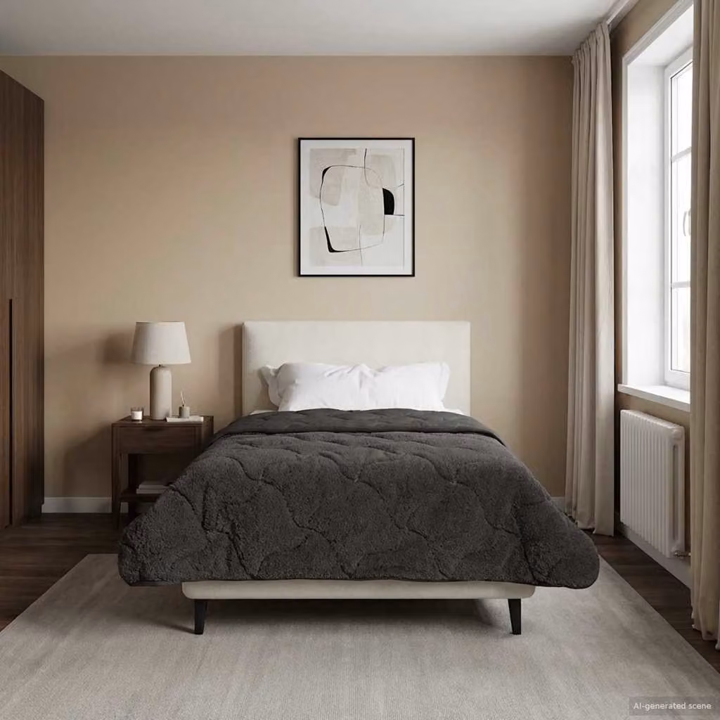 Piumino estivo traspirante e reversibile vidaXL in microfibra, colore antracite, L: 140 cm x P: 220 cm