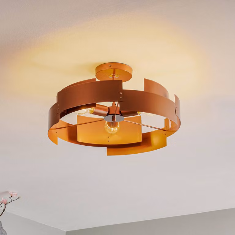 Plafoniera soffitto Tori Domiluce, dimmerabile, Rame, Soggiorno / Sala da pranzo, Metallo, Moderno, Plafoniera