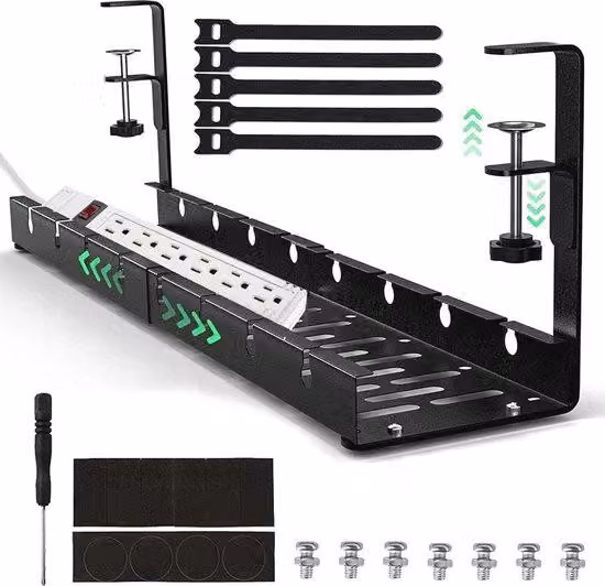 Organizer per la gestione dei cavi da scrivania, 30,5 - 55 cm