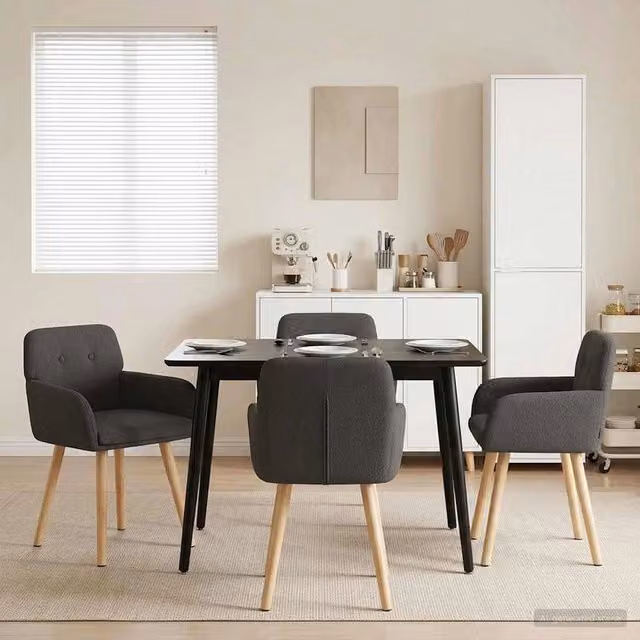 Sedie da pranzo 4 pz Bouclé Grigio Scuro 59 x 56,5 x 85 cm 3428274
