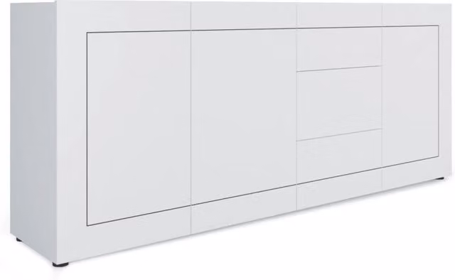 Madia 3 ante/3 cassetti 200x40x83,5 cm Elios bianco lucido
