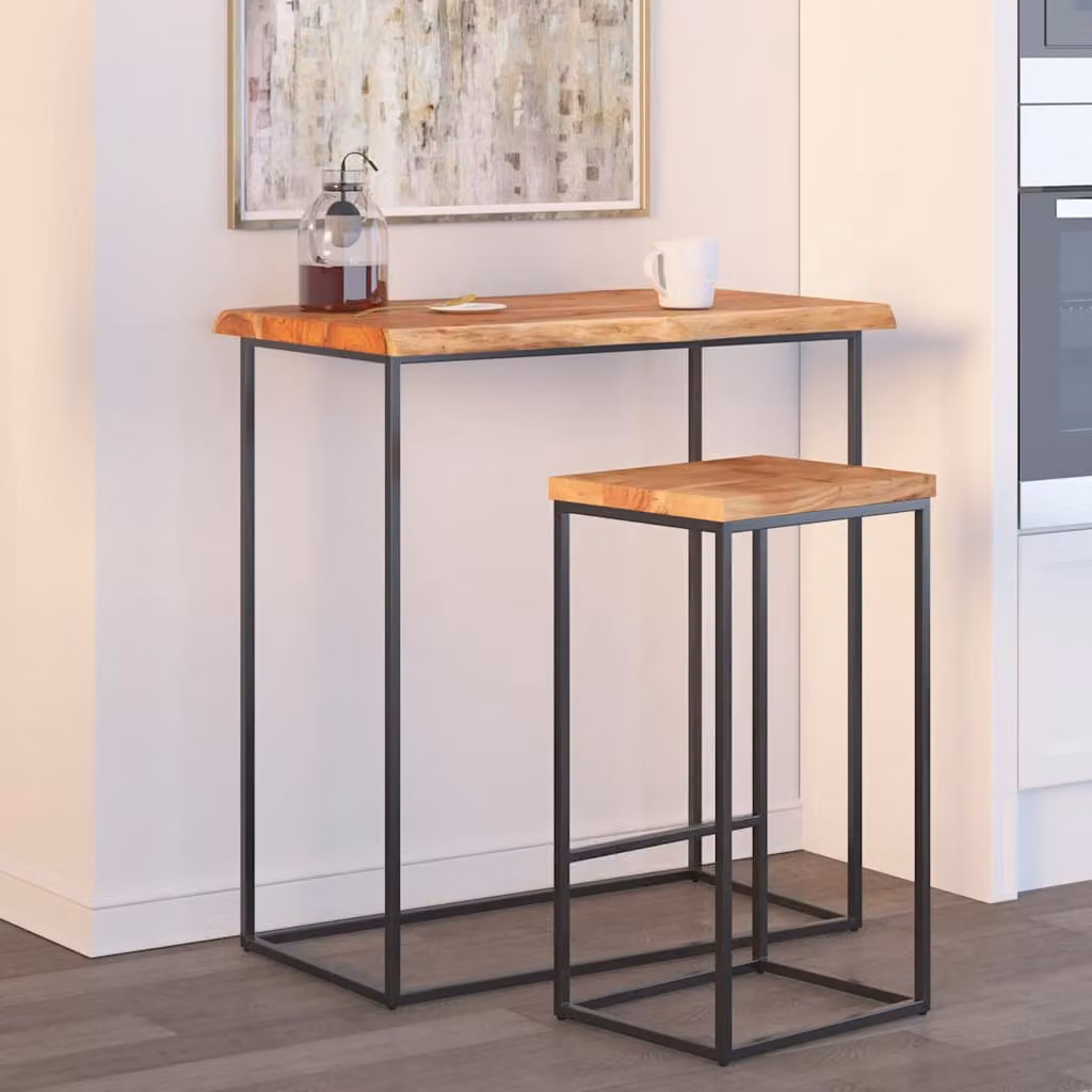 Piano Tavolo Rettangolare in Legno di Acacia con Bordi Vivi Marrone vidaXL L 100 cm x P 40 cm x H 2,5 cm