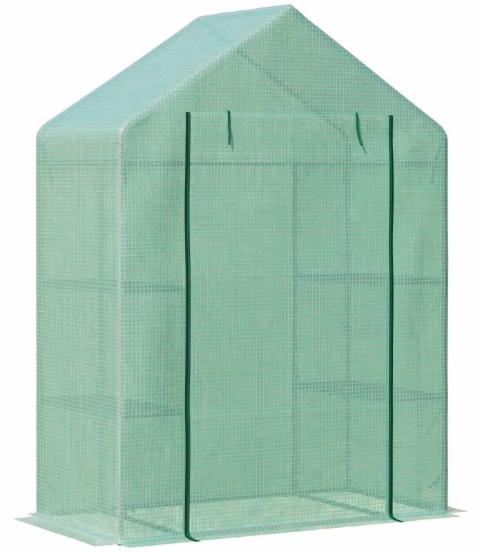 Serra portatile con 8 ripiani – Serra spaziosa | Colore: Verde | Dimensioni: 141x72x191 cm