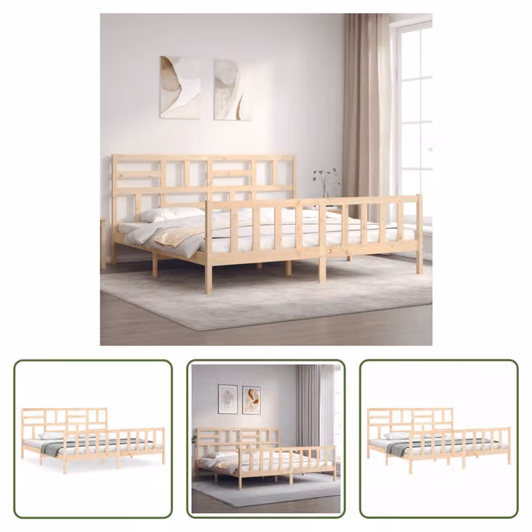 Letto in legno massiccio con testata The Living Store