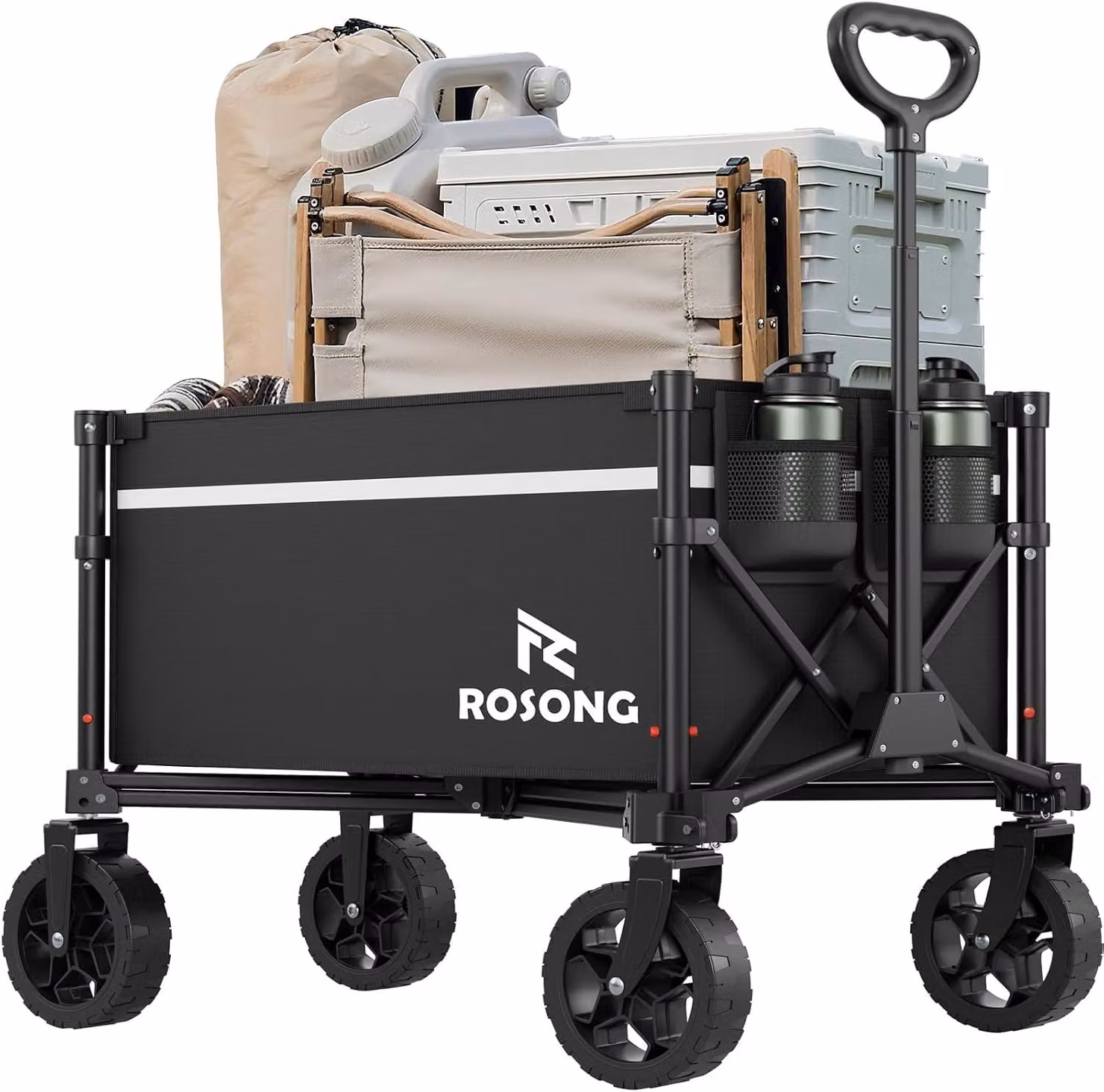 Carrello pieghevole con ruote, pieghevole - Carrelli pieghevoli robusti per trasportare la spesa, attrezzature sportive, oggetti da giardino, per lo shopping e il campeggio