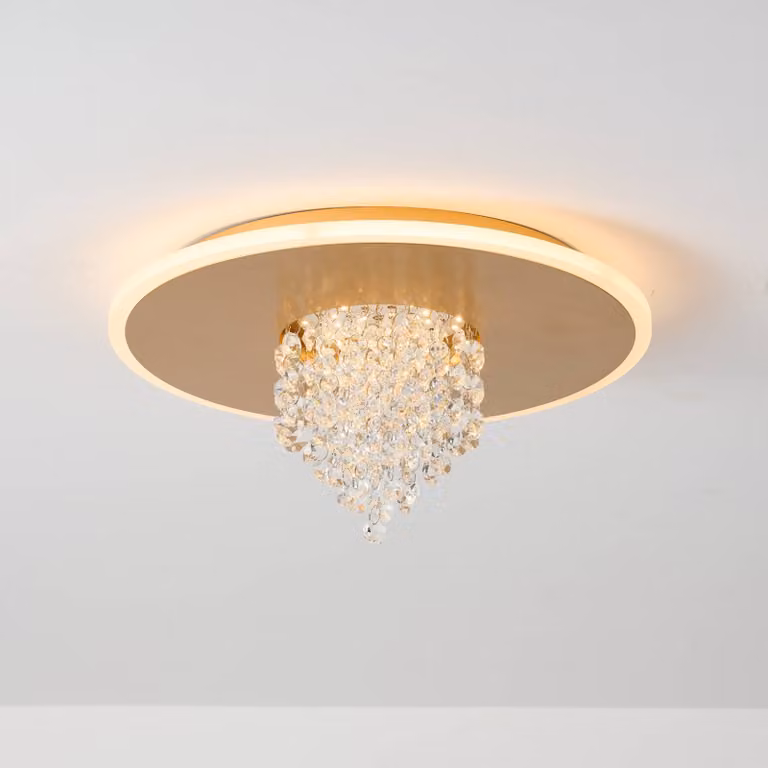 Searchlight Plafoniera a LED Deluge, dimmerabile, Ottone / Oro, Soggiorno / Sala da pranzo, Metallo, Plafoniera LED