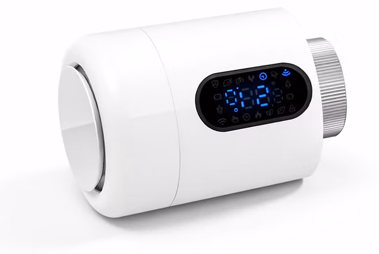 Termostati per radiatori Ikodm, confezione singola, termostato intelligente Wi-Fi bianco, controllo tramite app senza necessità di gateway, 7 adattatori inclusi per ogni termostato