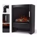 Sureflame Keston camino elettrico nero con fiamma LED e tubo inclinato, 81,8 × 43,6 × 23,7 cm