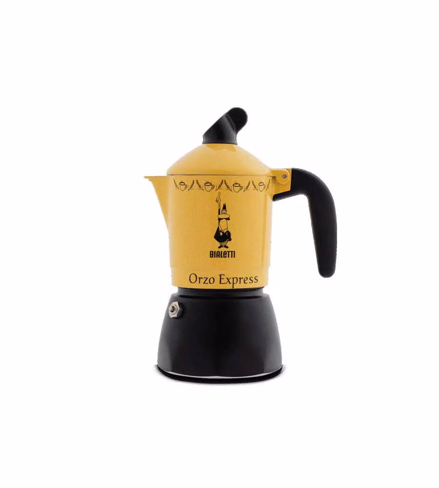 Moka Bialetti Orzo Express da 4 tazze in alluminio, Giallo e Nero – 2