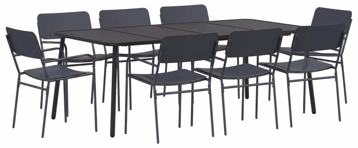 Set di 9 elementi, colore antracite, in acciaio