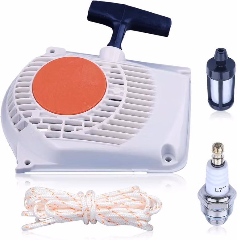 Ricambi per avviatore compatibili con motoseghe Stihl 024, 026, MS240, MS260, inclusi cavo di avviamento, candela e filtro del carburante