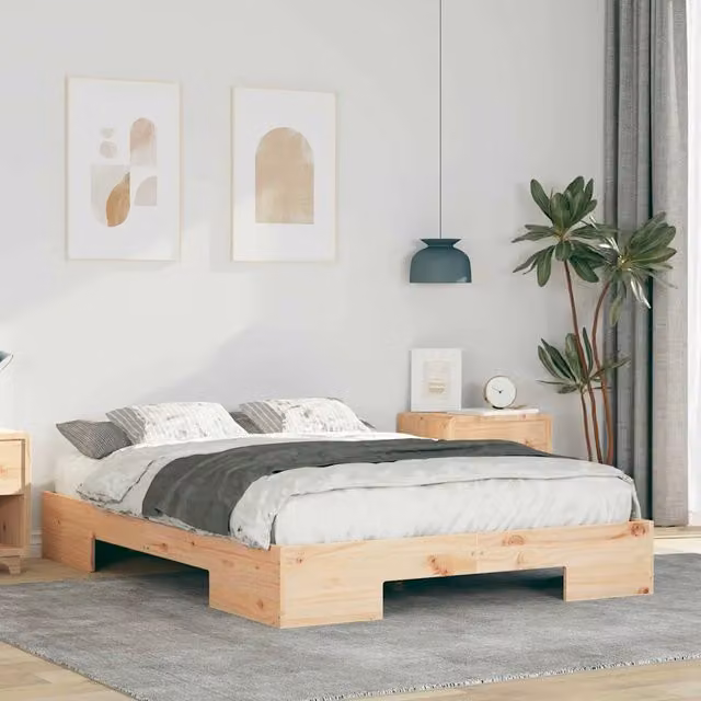 Giroletto in legno di pino marrone DESIGN IN per camera da letto L: 138.5 cm, P: 193.5 cm, H: 25.0 cm