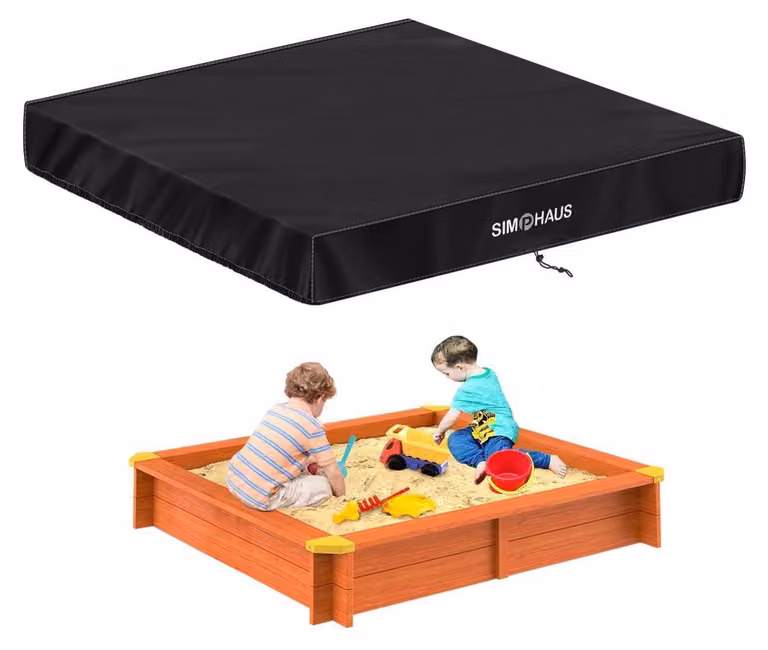 Copertura per sabbiera, 140x140x20 cm, traspirante, impermeabile, in tessuto Oxford 420D, colore nero