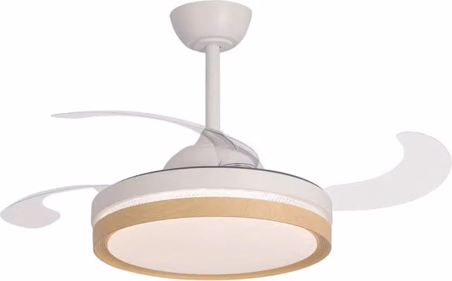 LÚZETE - VENTILATORE DA SOFFITTO LED 38W REGOLABILE 4 PALE PIEGHEVOLI TUCSON