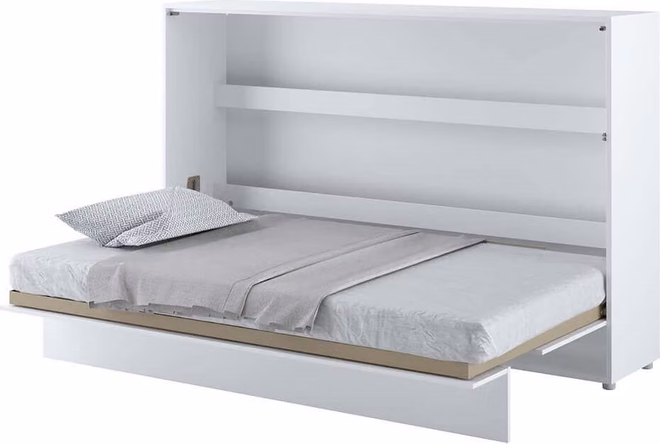 Letto a parete Armadio letto BED CONCEPT BC-05 Orizzontale 120x200 WHITE MATT Letto a scomparsa a parete, letto a scomparsa per armadio, armadio con letto a scomparsa integrato, letto funzionale incl. rete a doghe