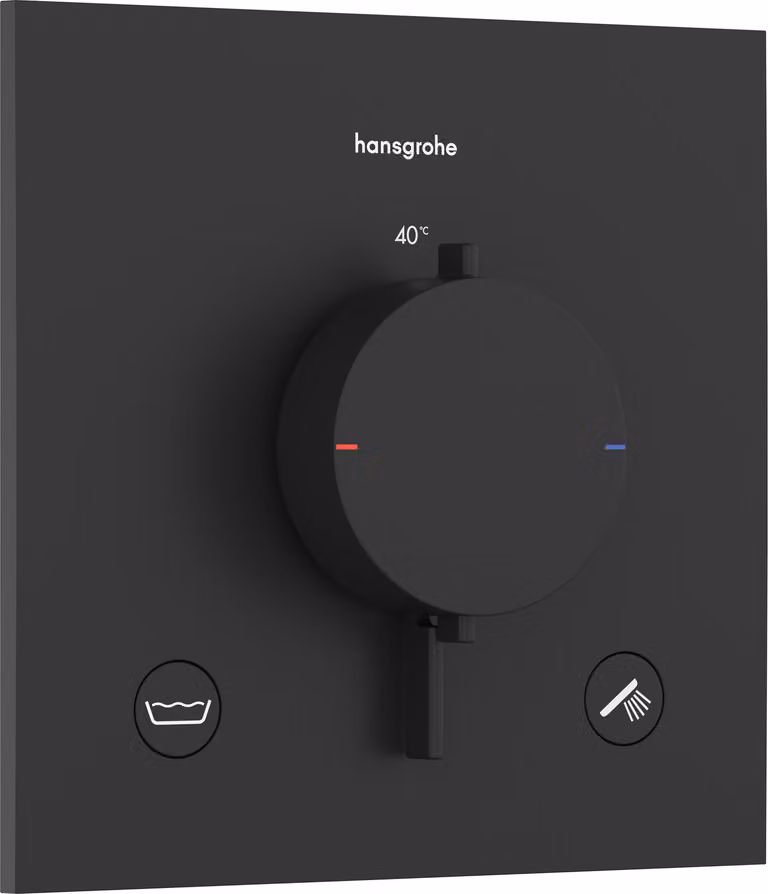 hansgrohe Ecostat Comfort E Thermostat encastré pour 2 consommateurs avec combinaison de sécurité intégrée, 33716670, 33716670