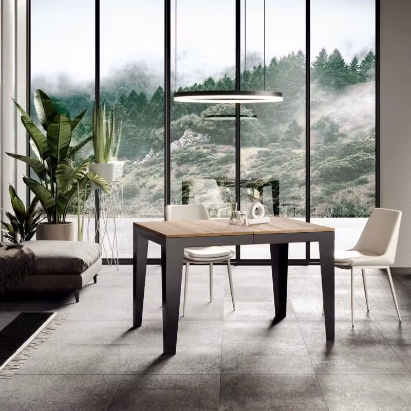 Tavolo allungabile Itamoby Flame Evolution in Quercia Natura con telaio Antracite L/P/H: 120 x 90 x 77 cm – 2