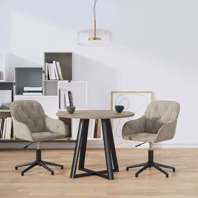 Sedie da Pranzo Girevoli 2 pz Grigio Chiaro in Velluto 3103377