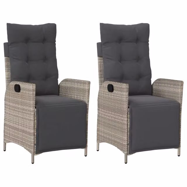 Sedie da Giardino Reclinabili 2 pz | Sedie da Esterno con Poggiapiedi Polyrattan