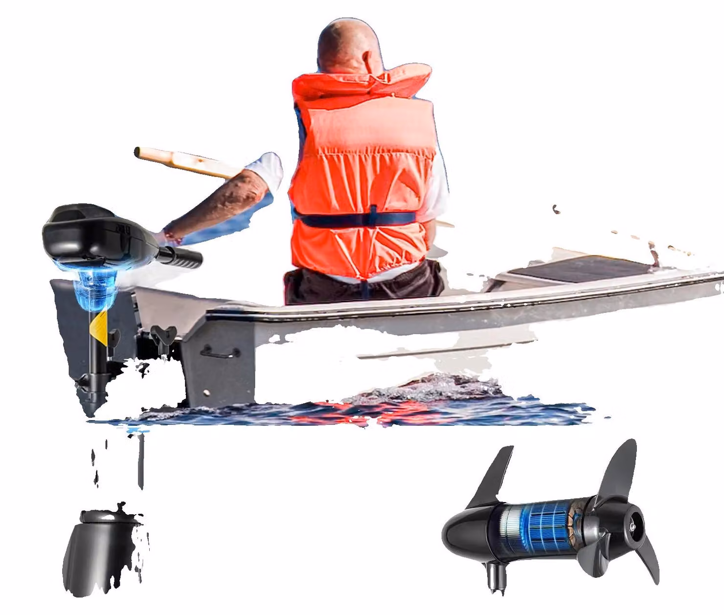 Motore elettrico da esterno, 12V, 800W, 1900 giri/min, spinta di 25 kg, 5 marce avanti