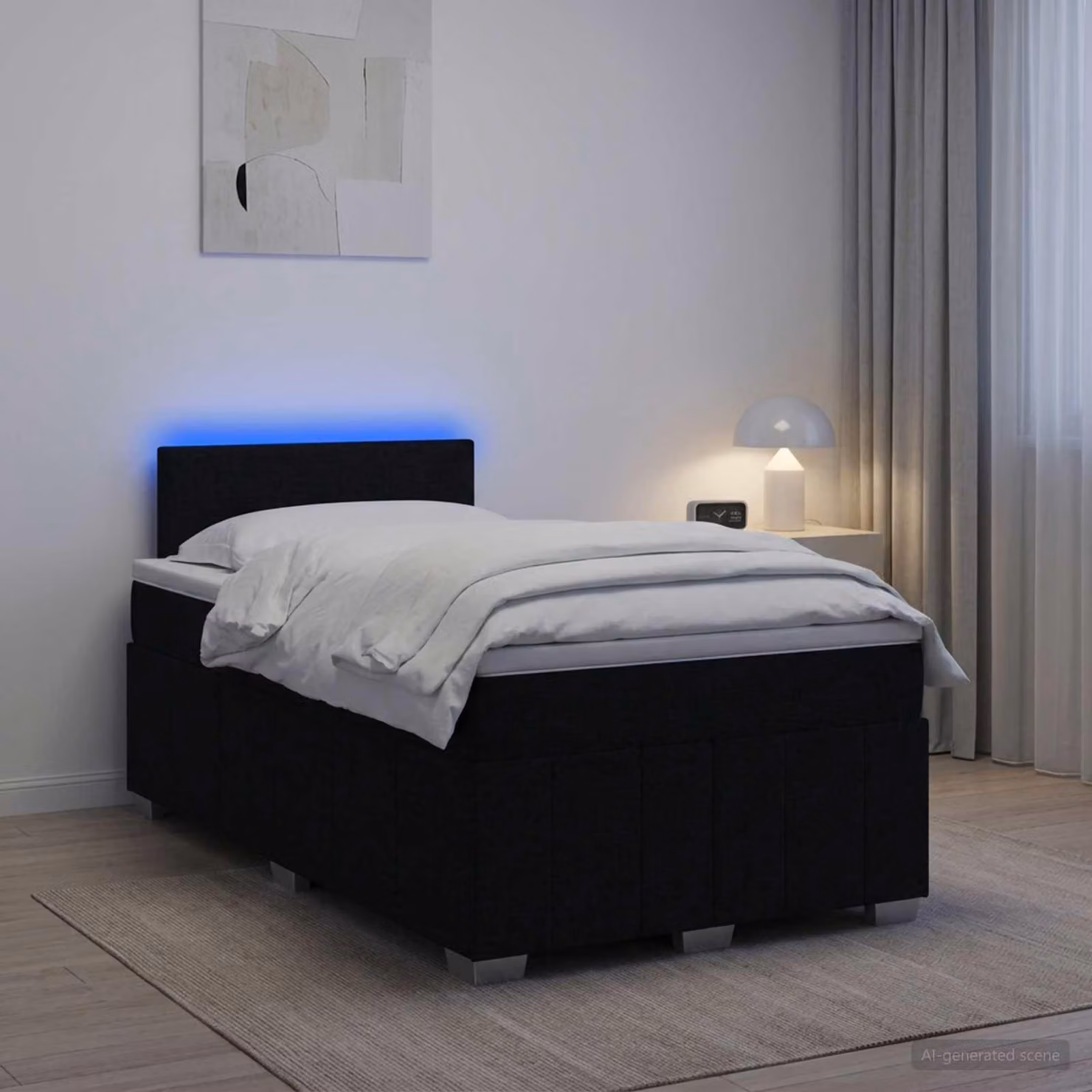 Maison Exclusive - Letto boxspring con materasso nero 120 x 190 cm Tessuto