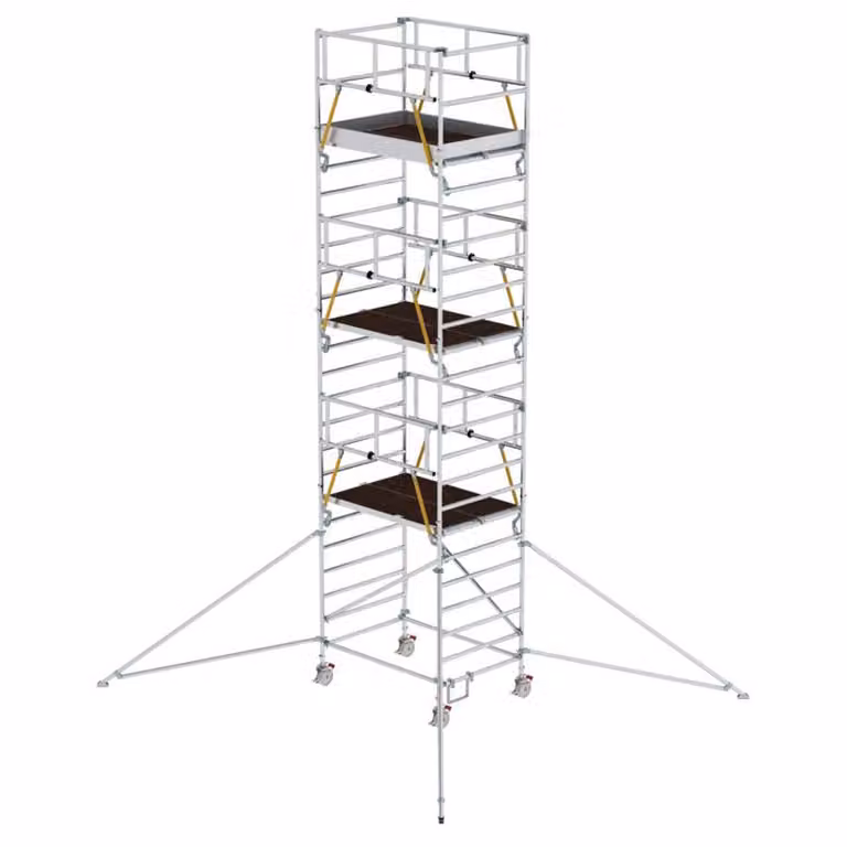 Ponteggio mobile SG 1,35 x 1,80 m con braccio e doppia piattaforma; altezza della piattaforma 6,43 m