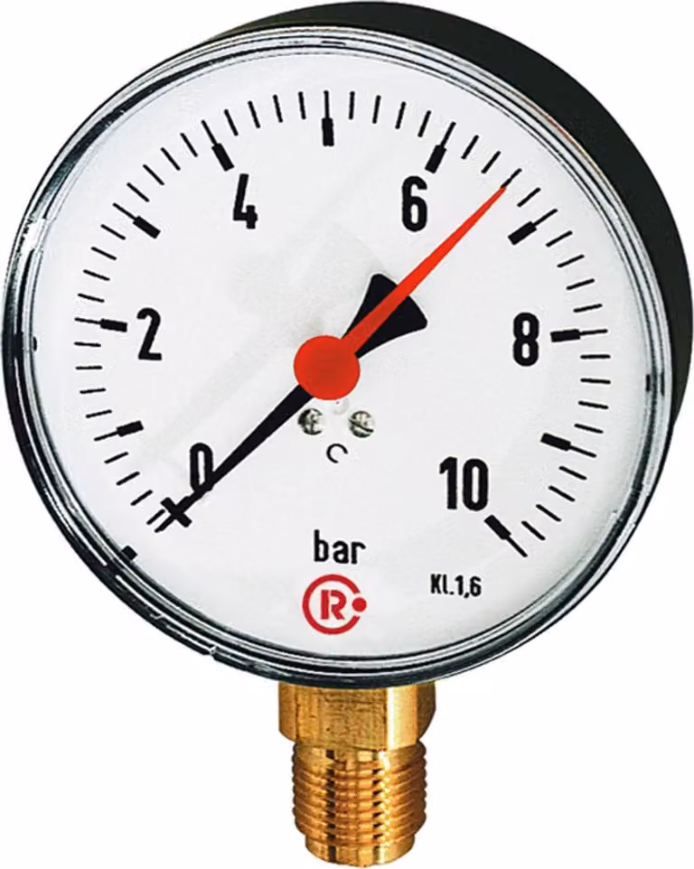 Manometro standard Riegler, custodia in plastica, fondo G 1/2, 0-40,0 bar, Ã˜ 100