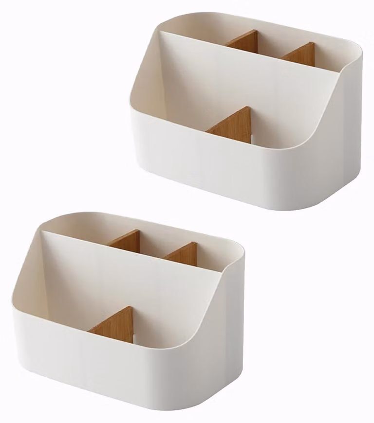 Omgoods - Organizzatore da scrivania in bambù - Multifunzionale ed elegante